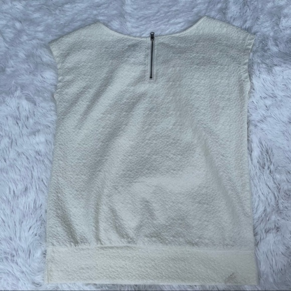 LOFT White Textured Cap Sleeve Blouse XS - Picture 9 of 13
